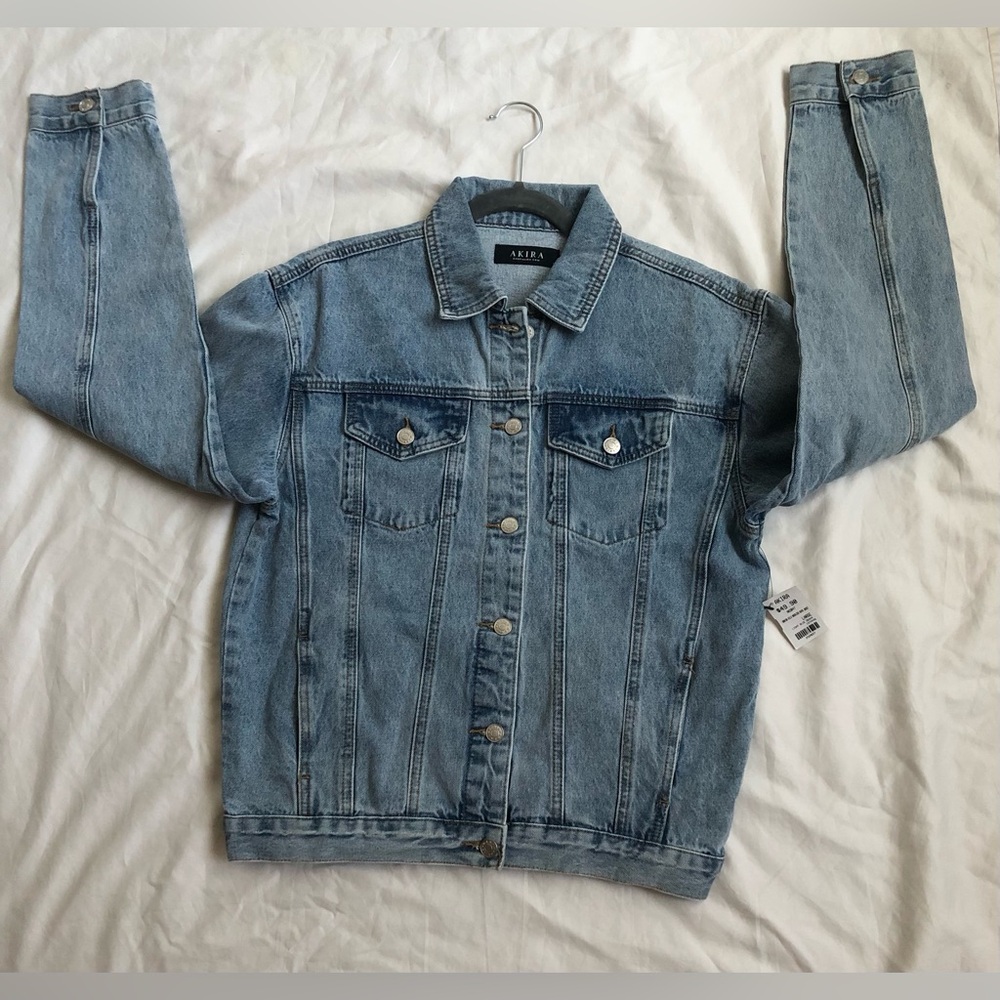 SMOKING KILLS OVERSIZED CARTOON GRAPHIC DENIM JACKET SIZE: LARGE - Picture 3 of 7